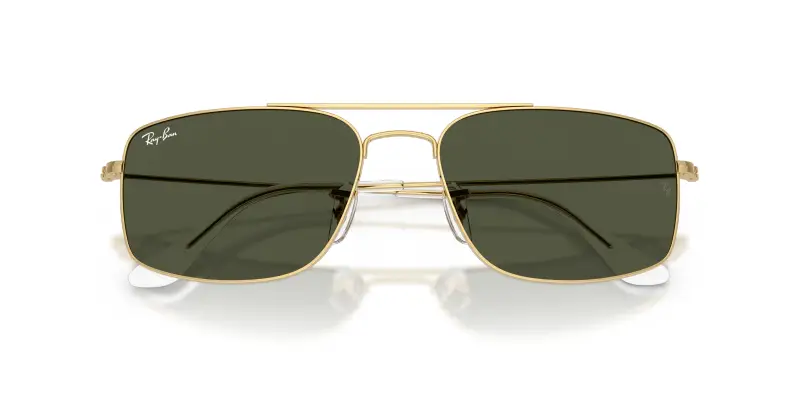 Unisex Ray - Ban RB3779 EXPLORER 3 001/31 Occhiali da sole Metallo Oro Verde Squadrata Normale miniatura 2