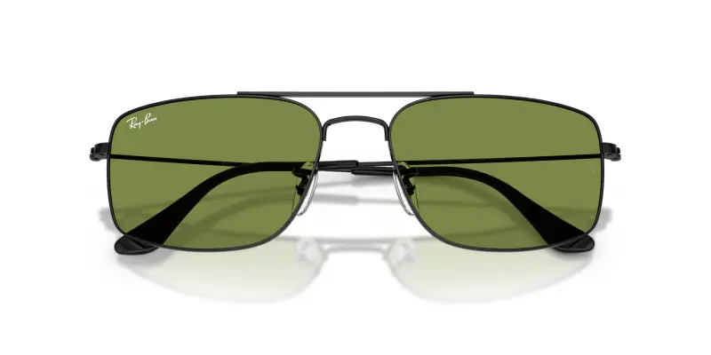 Unisex Ray - Ban RB3779 EXPLORER 3 002/4E Occhiali da sole Metallo Nero Verde Squadrata Normale miniatura 2