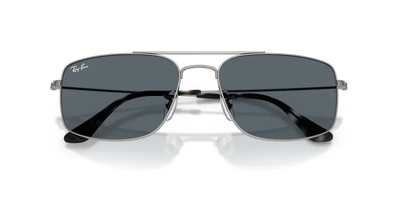 Unisex Ray - Ban RB3779 EXPLORER 3 004/R5 Occhiali da sole Metallo Grigio Blu Squadrata Normale miniatura 2