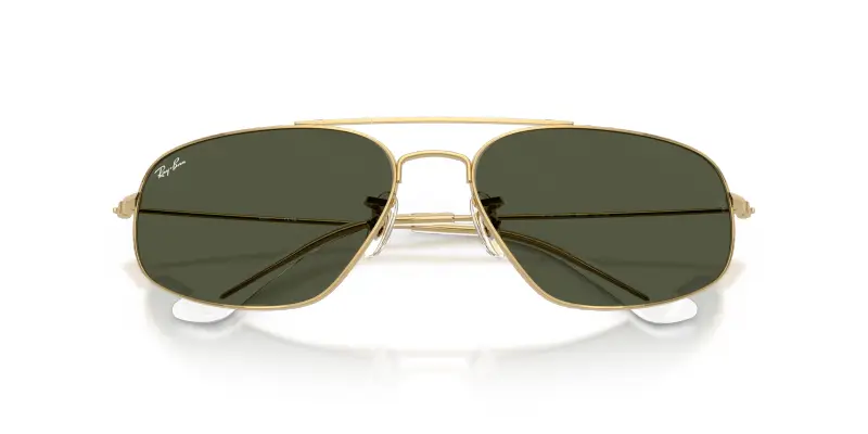Unisex Ray - Ban RB3780 001/31 Occhiali da sole Metallo Oro Verde Squadrata Normale miniatura 2