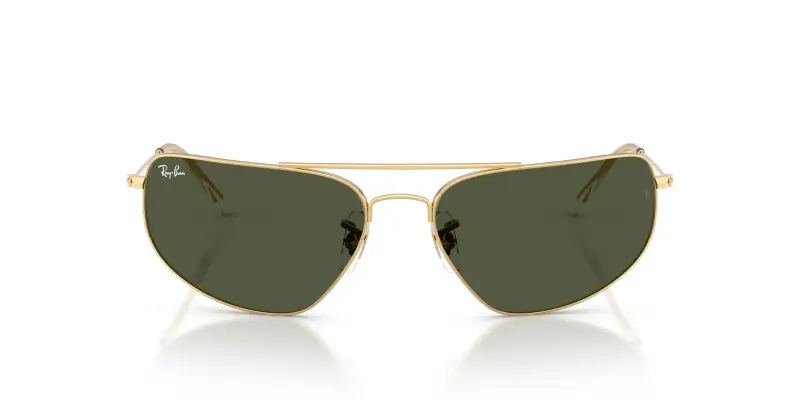 Unisex Ray - Ban RB3780 001/31 Occhiali da sole Metallo Oro Verde Squadrata Normale miniatura 3