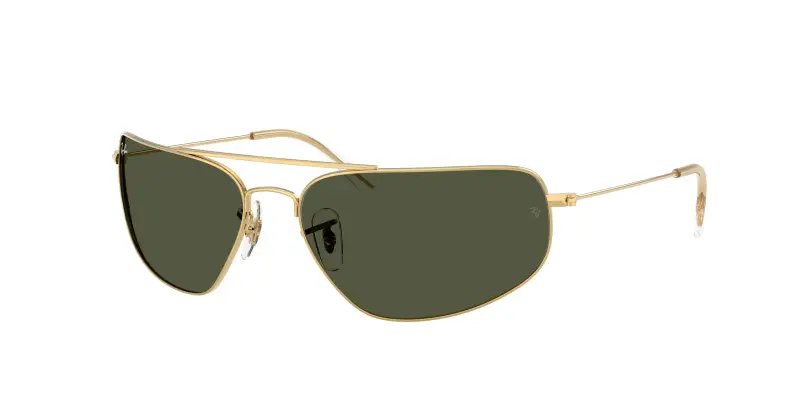 Unisex Ray - Ban RB3780 001/31 Occhiali da sole Metallo Oro Verde Squadrata Normale