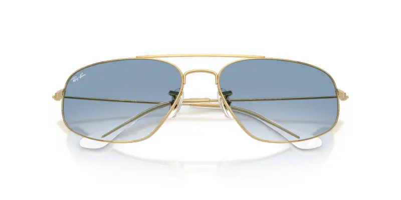 Unisex Ray - Ban RB3780 001/3F Occhiali da sole Metallo Oro Blu Squadrata Normale Sfumato miniatura 2