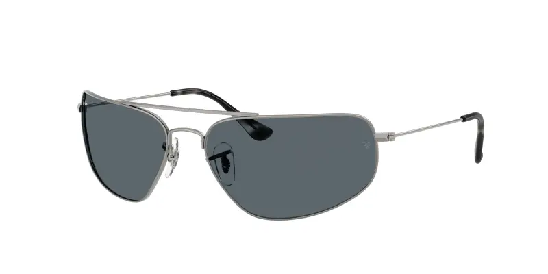 Unisex Ray - Ban RB3780 004/R5 Occhiali da sole Metallo Grigio Blu Squadrata Normale