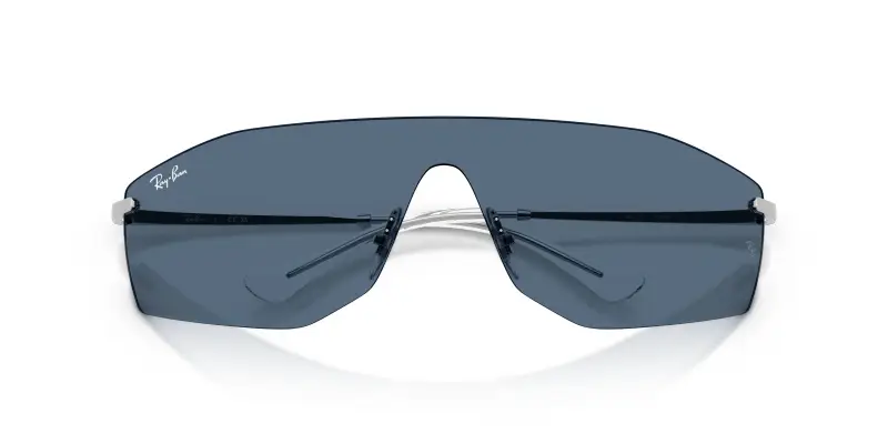 Unisex Ray - Ban RB3781 003/80 Occhiali da sole Metallo Argento Blu Geometrica Normale miniatura 2