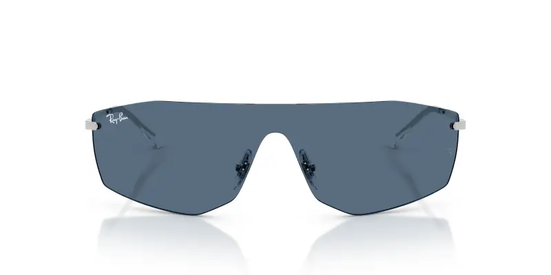 Unisex Ray - Ban RB3781 003/80 Occhiali da sole Metallo Argento Blu Geometrica Normale miniatura 3