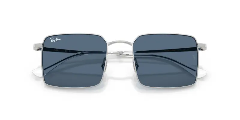Unisex Ray - Ban RB3782 003/80 Occhiali da sole Metallo Argento Blu Squadrata Normale miniatura 2