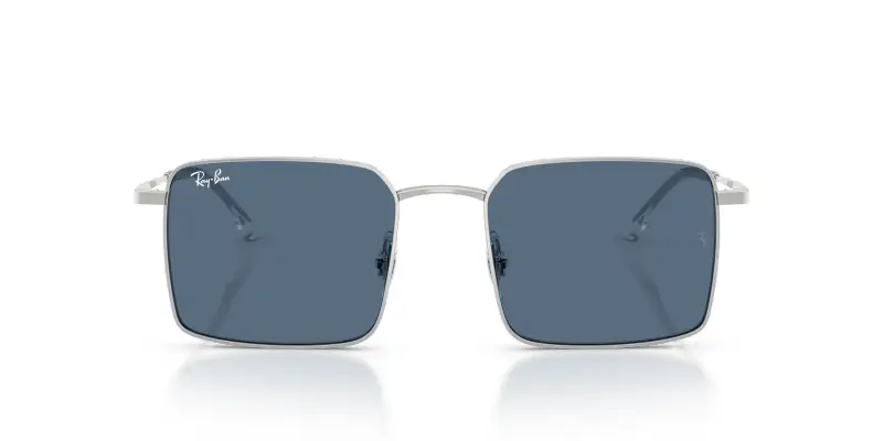 Unisex Ray - Ban RB3782 003/80 Occhiali da sole Metallo Argento Blu Squadrata Normale miniatura 3