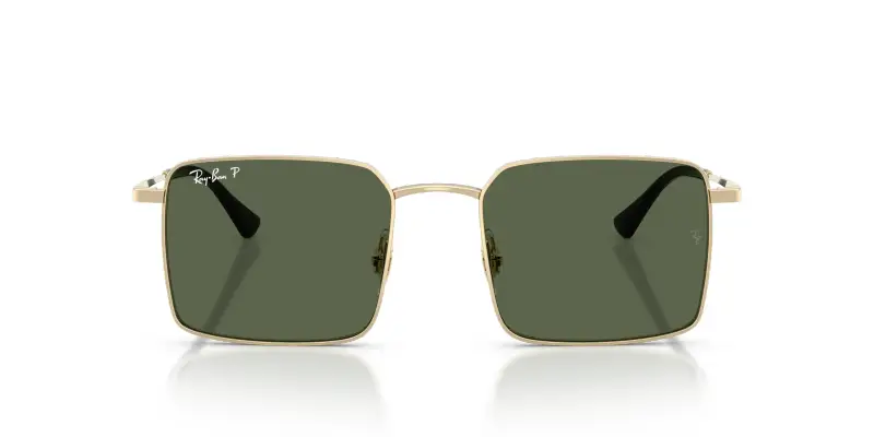 Unisex Ray - Ban RB3782 92139A Occhiali da sole Metallo Oro Verde Squadrata Polarizzata miniatura 3