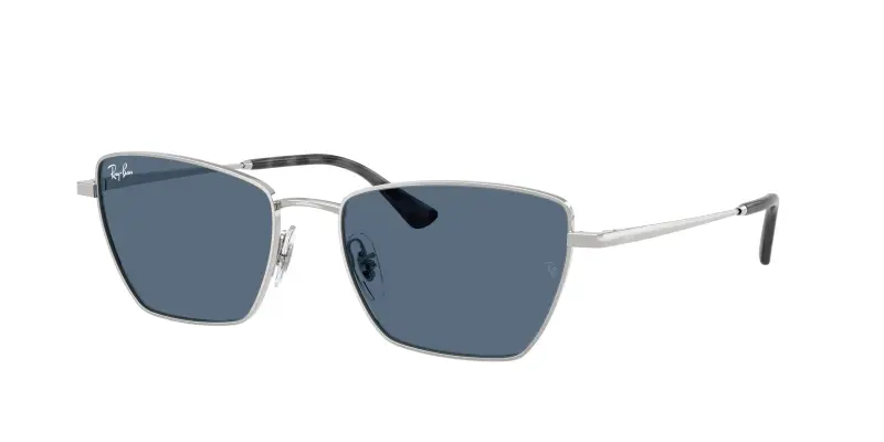Unisex Ray - Ban RB3783 003/80 Occhiali da sole Metallo Argento Blu Geometrica Normale