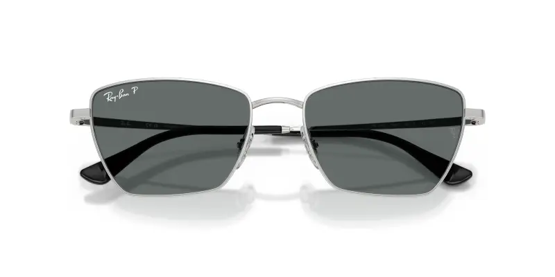 Unisex Ray - Ban RB3783 003/81 Occhiali da sole Metallo Argento Grigio Geometrica Polarizzata miniatura 2