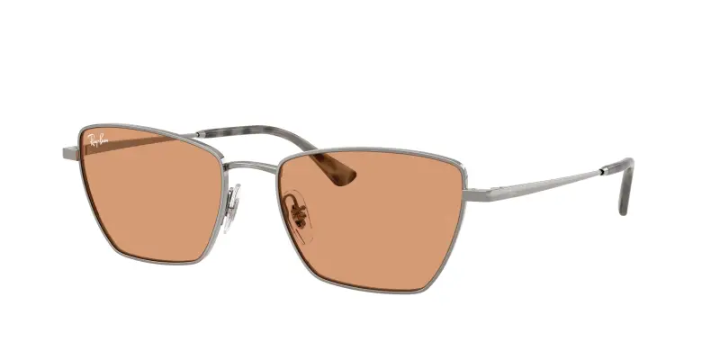 Unisex Ray - Ban RB3783 004/7 Occhiali da sole Metallo Grigio Arancione Geometrica Normale