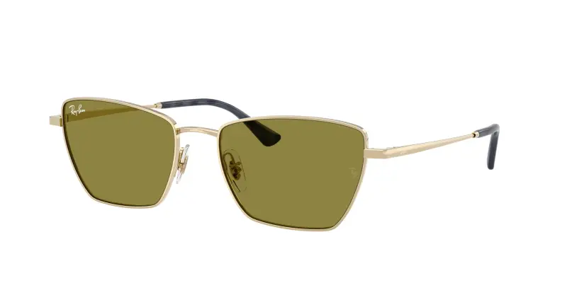 Unisex Ray - Ban RB3783 9213/2 Occhiali da sole Metallo Oro Verde Geometrica Normale
