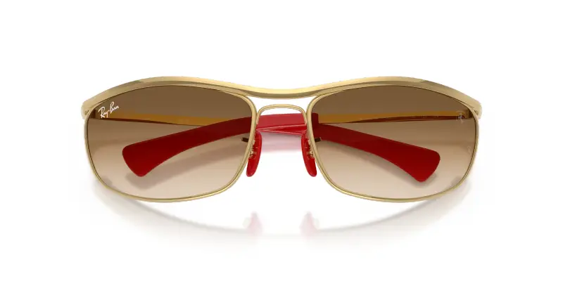 Unisex Ray - Ban RB3819M F00851 Occhiali da sole Metallo Oro Marrone Rotonda Normale miniatura 2