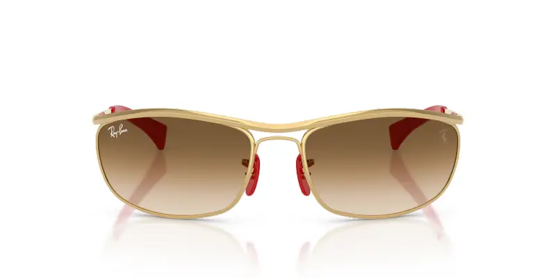 Unisex Ray - Ban RB3819M F00851 Occhiali da sole Metallo Oro Marrone Rotonda Normale miniatura 3