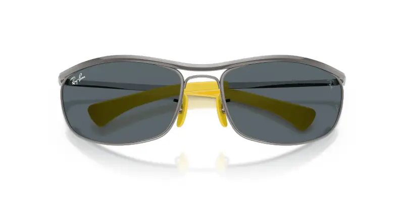 Unisex Ray - Ban RB3819M F030R5 Occhiali da sole Metallo Grigio Blu Rotonda Normale miniatura 2