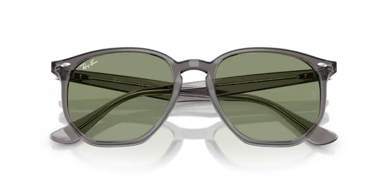 Unisex Ray - Ban RB4306 687382 Occhiali da sole Acetato Grigio Verde Geometrica Normale miniatura 2
