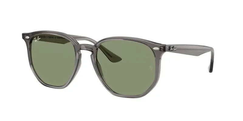 Unisex Ray - Ban RB4306 687382 Occhiali da sole Acetato Grigio Verde Geometrica Normale