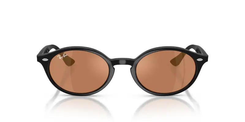 Unisex Ray - Ban RB4315 601/40 Occhiali da sole Nylon Nero Marrone Rotonda Specchiate miniatura 3