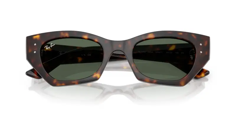 Unisex Ray - Ban RB4430 ZENA 135971 Occhiali da sole Iniettato Tartaruga Verde Geometrica Normale miniatura 2