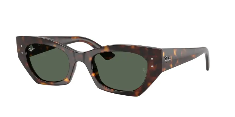 Unisex Ray - Ban RB4430 ZENA 135971 Occhiali da sole Iniettato Tartaruga Verde Geometrica Normale
