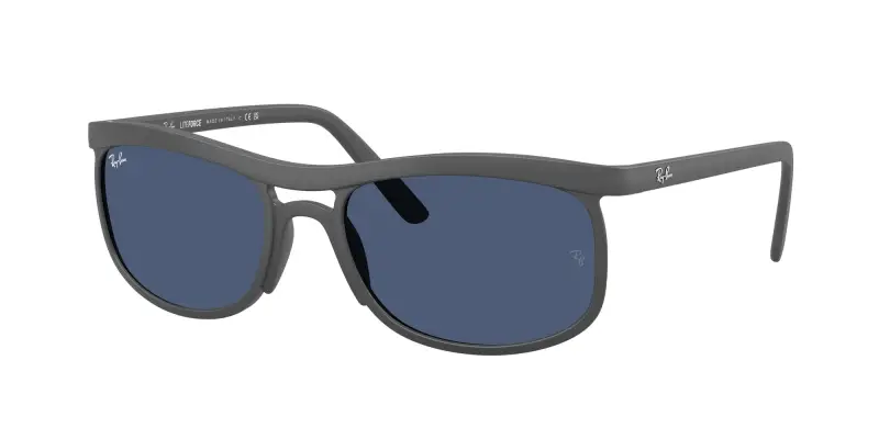 Unisex Ray - Ban RB4452 601780 Occhiali da sole Peek Grigio Blu Squadrata Normale