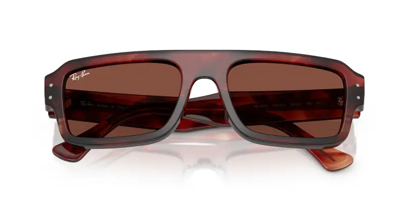 Unisex Ray - Ban RB4454 FLACKO 1452C5 Occhiali da sole Acetato Rosso Rosso Squadrata Normale miniatura 2