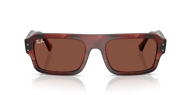 Unisex Ray - Ban RB4454 FLACKO 1452C5 Occhiali da sole Acetato Rosso Rosso Squadrata Normale miniatura 3