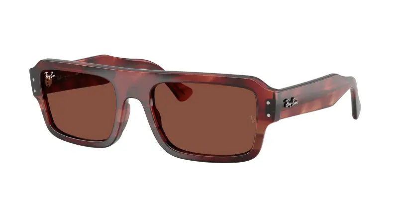Unisex Ray - Ban RB4454 FLACKO 1452C5 Occhiali da sole Acetato Rosso Rosso Squadrata Normale