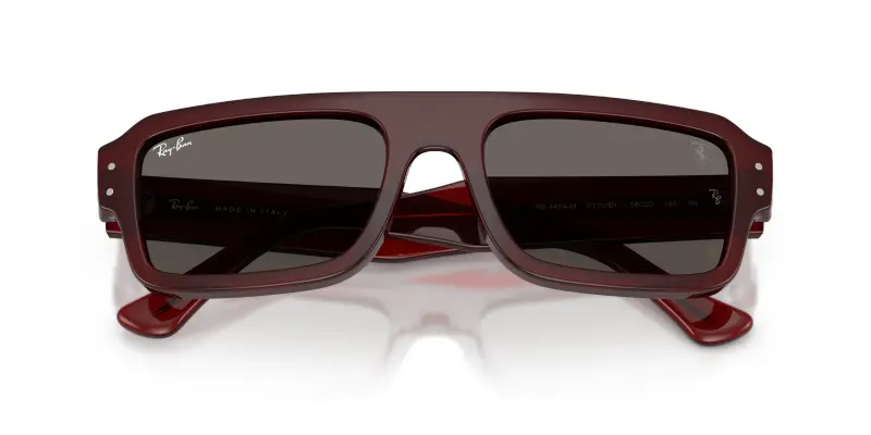 Unisex Ray - Ban RB4454M F710B1 Occhiali da sole Acetato Rosso Grigio Squadrata Normale miniatura 2