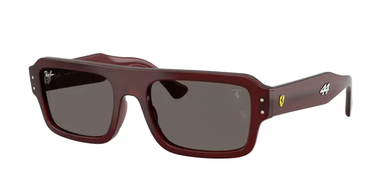 Unisex Ray - Ban RB4454M F710B1 Occhiali da sole Acetato Rosso Grigio Squadrata Normale