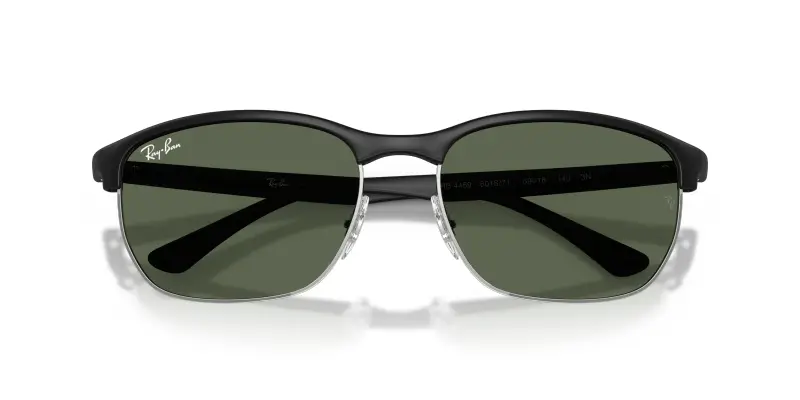 Unisex Ray - Ban RB4469 601S71 Occhiali da sole Peek Nero Verde Squadrata Normale miniatura 2