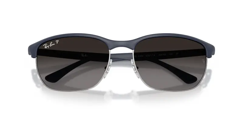 Unisex Ray - Ban RB4469 6331T3 Occhiali da sole Peek Blu Grigio Squadrata Polarizzata miniatura 2