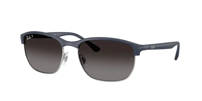 Unisex Ray - Ban RB4469 6331T3 Occhiali da sole Peek Blu Grigio Squadrata Polarizzata