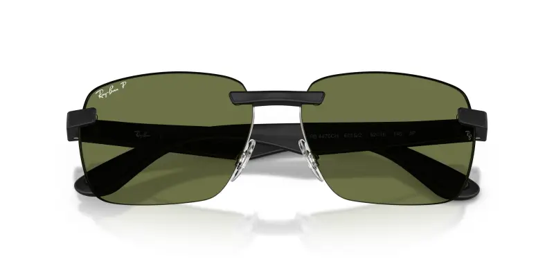 Unisex Ray - Ban RB4470CH 601S/2 Occhiali da sole Peek Nero Verde Geometrica Polarizzata miniatura 2