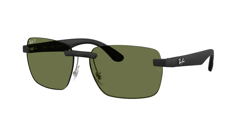 Unisex Ray - Ban RB4470CH 601S/2 Occhiali da sole Peek Nero Verde Geometrica Polarizzata