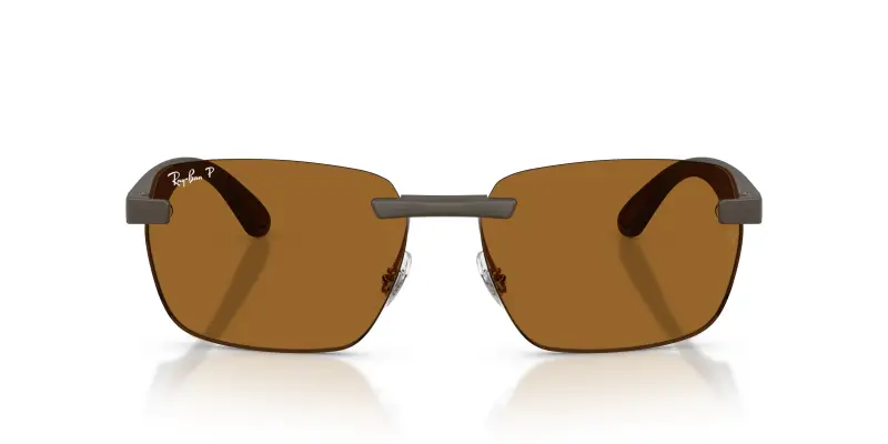 Unisex Ray - Ban RB4470CH 6124BB Occhiali da sole Peek Marrone Bronzo Geometrica Polarizzata miniatura 3