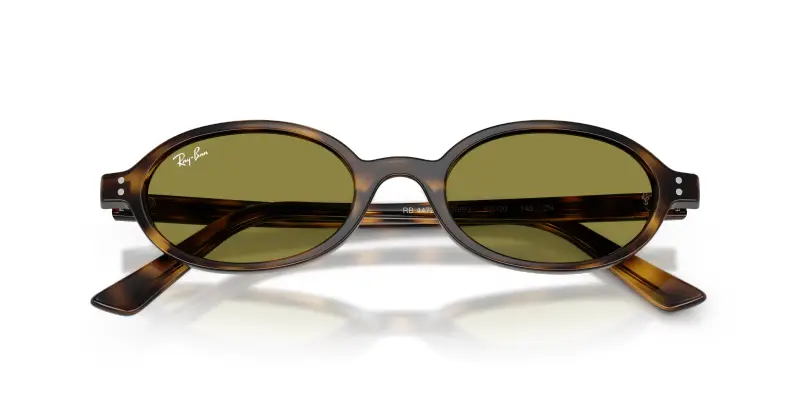 Unisex Ray - Ban RB4472 1359/2 Occhiali da sole Iniettato Tartaruga Verde Rotonda Normale miniatura 2