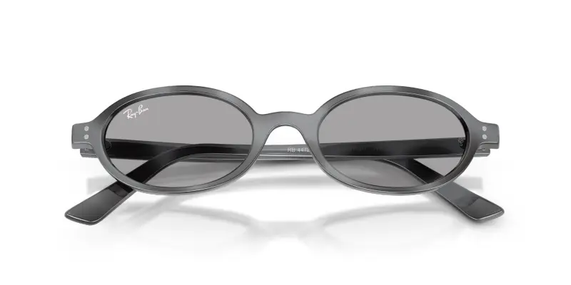 Unisex Ray - Ban RB4472 685480 Occhiali da sole Iniettato Grigio Blu Rotonda Normale miniatura 2