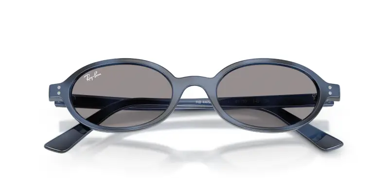 Unisex Ray - Ban RB4472 6855/1 Occhiali da sole Iniettato Blu Grigio Rotonda Normale miniatura 2