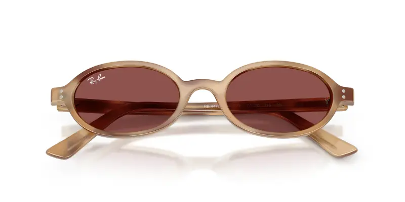 Unisex Ray - Ban RB4472 685675 Occhiali da sole Iniettato Tartaruga Viola Rotonda Normale miniatura 2