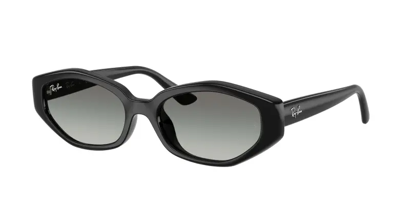 Unisex Ray - Ban RB4473D 667711 Occhiali da sole Iniettato Nero Grigio Geometrica Normale Sfumato