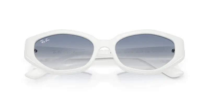 Unisex Ray - Ban RB4473D 677219 Occhiali da sole Iniettato Bianco Blu Geometrica Normale Sfumato miniatura 2
