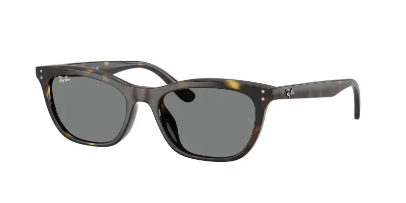 Unisex Ray - Ban RB4474D 710/87 Occhiali da sole Acetato Tartaruga Grigio Geometrica Normale
