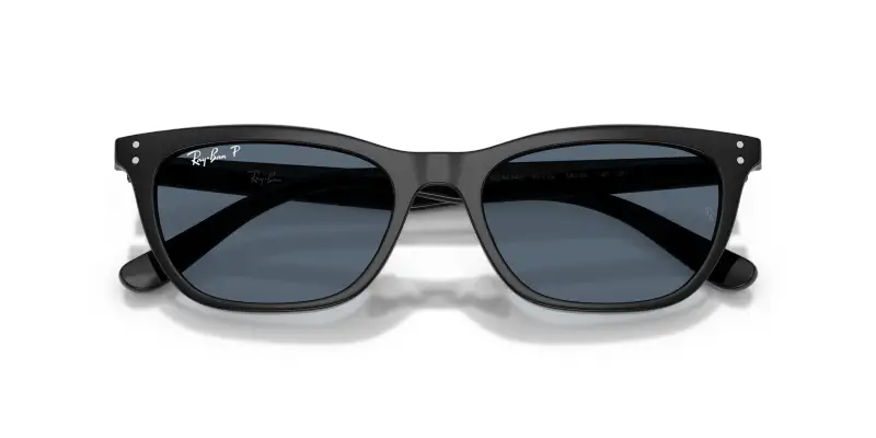 Unisex Ray - Ban RB4474D 901/2V Occhiali da sole Acetato Nero Blu Geometrica Polarizzata miniatura 2