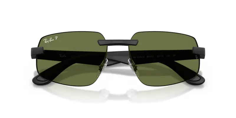 Unisex Ray - Ban RB4475CH 601S/2 Occhiali da sole Peek Nero Verde Geometrica Polarizzata miniatura 2