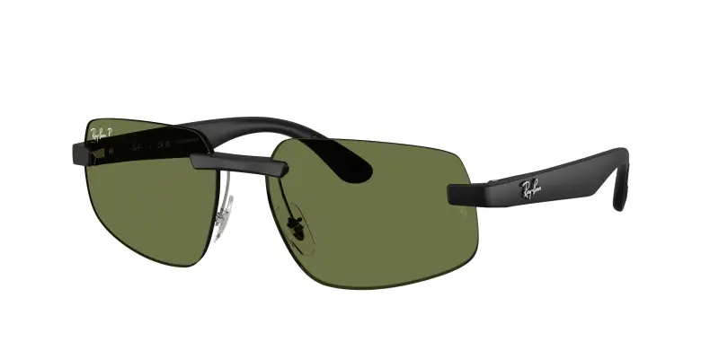 Unisex Ray - Ban RB4475CH 601S/2 Occhiali da sole Peek Nero Verde Geometrica Polarizzata