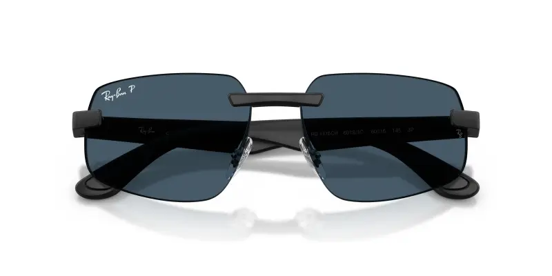Unisex Ray - Ban RB4475CH 601S1C Occhiali da sole Peek Nero Geometrica Polarizzata miniatura 2