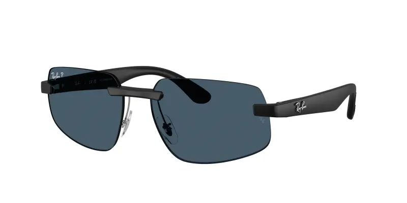 Unisex Ray - Ban RB4475CH 601S1C Occhiali da sole Peek Nero Geometrica Polarizzata