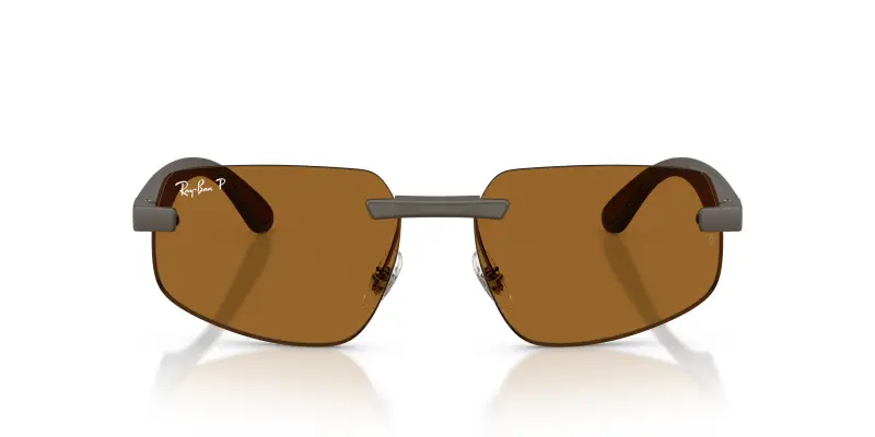 Unisex Ray - Ban RB4475CH 6124BB Occhiali da sole Peek Marrone Bronzo Geometrica Polarizzata miniatura 3